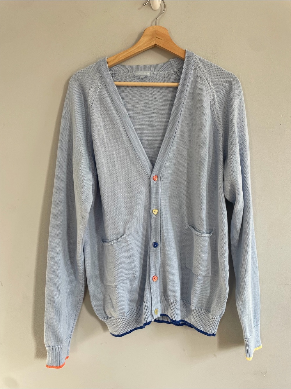 Hill House The House Long Sleeve Button Down Cardigan Sweater Blue Size M/L